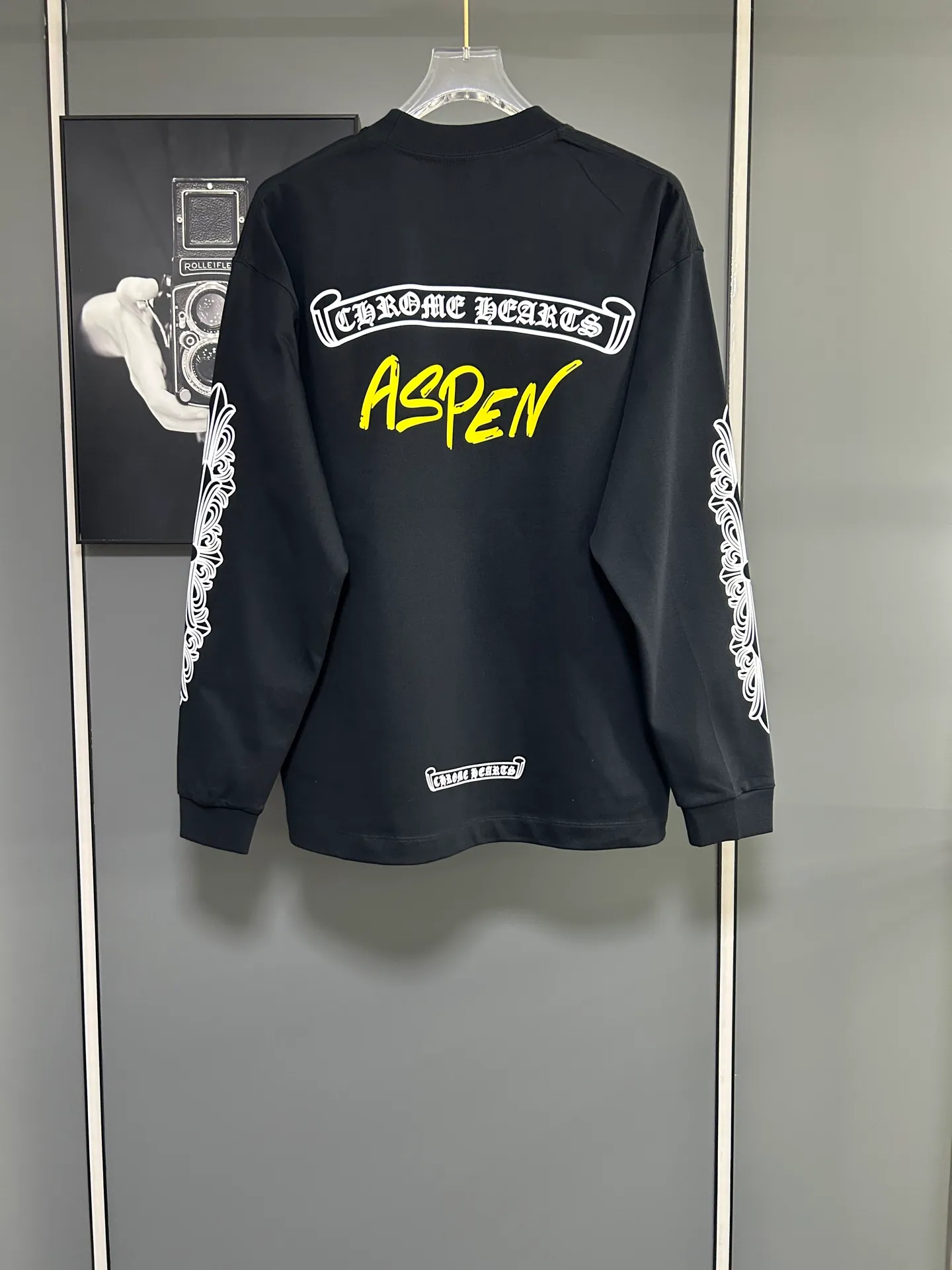 P230 2026 new (exclusive) Chrome Hearts autumn and winter limited edition heavyweight high-weight long-sleeved T-shirt, customized Dreamweaver Yayun ribbed cotton designer concept style Fabric: Heavy 380g Size: S M L XL Color: White Black